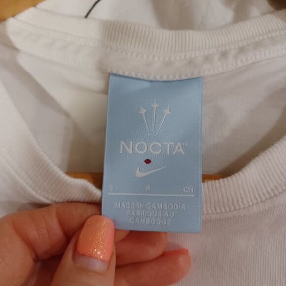 Nike x Drake Nocta Men’s Size Small White Blue Void Cardinal Stock T-Shirt Rare - Picture 9 of 11